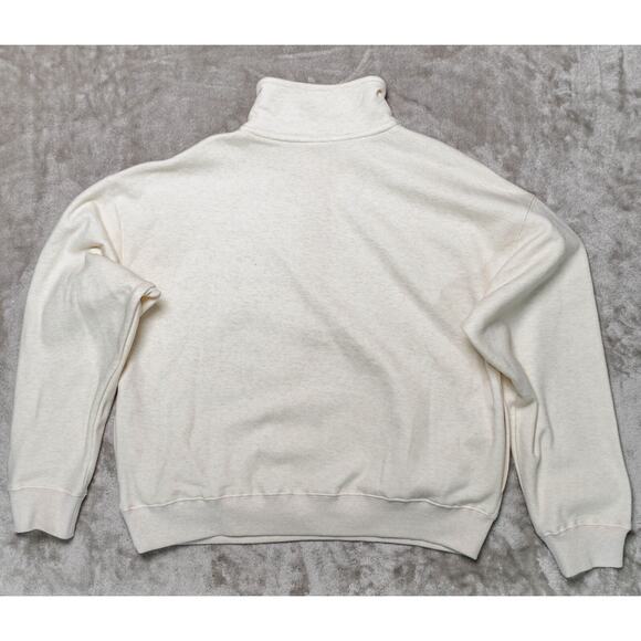 Fabletics Cozy Fleece 1/2 Zip Oatmeal Heather Mock Neck Sweatshirt Size XL NEW - Picture 2 of 13